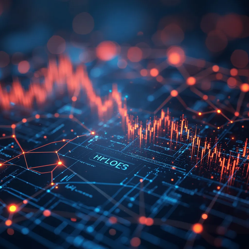 Visualización de datos complejos en una pantalla futurista